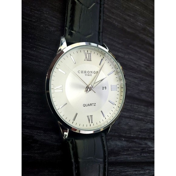 Chronos Tuxedo Roman Satin Sunburst Silver Dial Mens T Cocktail Time Watch NIB - Picture 4 of 7